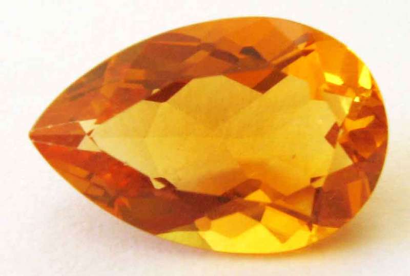 15.00 X 10.00 MM PEAR CUT, EXCELLENT GOLDEN CITRINE 5.70 CT.
