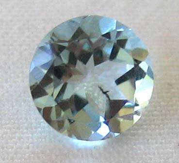 6.00 mm Round- faceted  cut Aquamarine  0.81 cts
