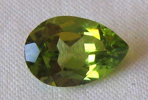 Genuine Peridot, 9.00 x 6.00 mm Pear  faceted cut Peridot 1.41 cts.