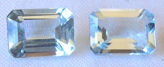 2 Pieces of 7.00 x 5.00 Emerald cut Aquamarines ,T. W. 1.66 cts.price /piece