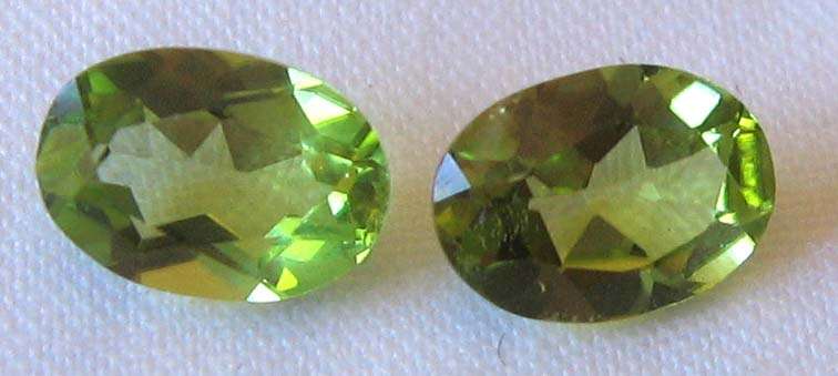 2 pieces  7.00 x 5.00 mm Oval faceted cut Peridots, T. W. 1.68 cts.[ price/ each]