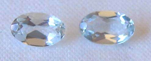 1 lot, 2 pieces , 3.00 x 5.00 mm  Oval -l faceted cut Aquamarines, T. W.  0.39 CTs.