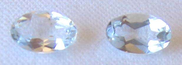 2 pieces , 5.00 x 3.00 mm  Oval - faceted cut Aquamarines, T. W.  0.43 CTs Price for each
