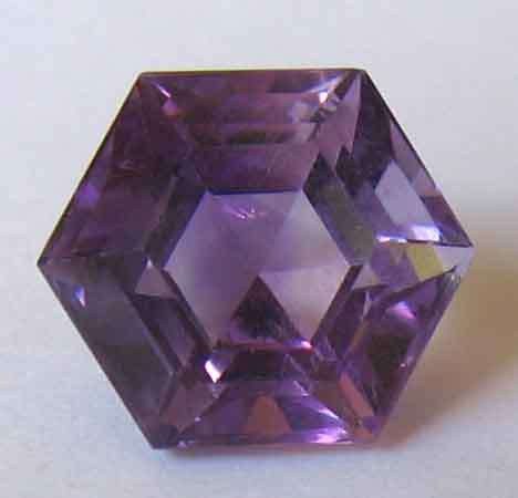 8.00 mm Hexahonal faceted cut Amethyst  2.28 cts.