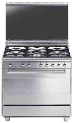 Smeg Gas/Gas SX91 S/Steel 90cm Cooker