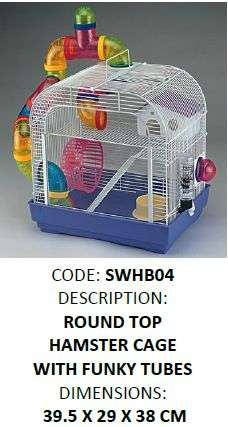 Hamster cage with window and funky tubes