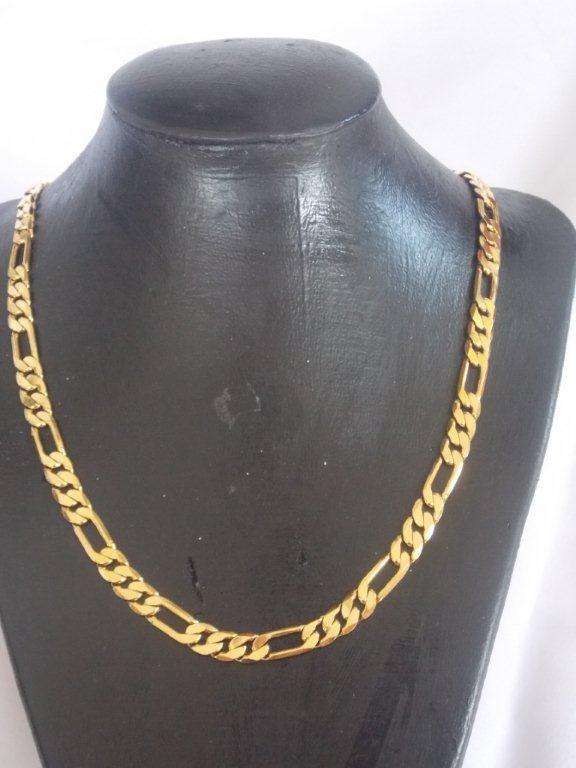 GOLD FUSION 4mm wide x 600mm long GOLD FIGARO NECKLACE CHAIN