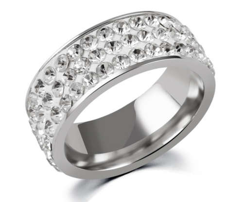 WOW!!!!! Stainless Steel Cubic Zirconia Ring Size 7
