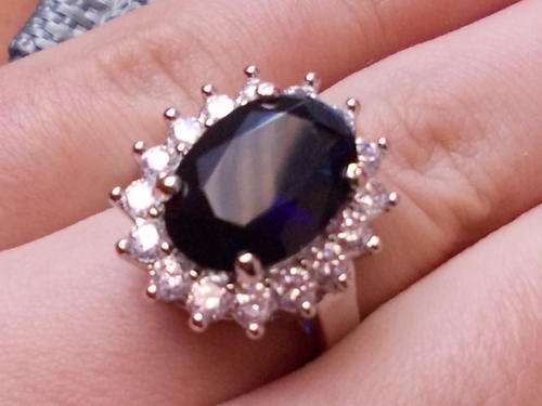 4.50ct Royal Blue Cubic Zarconia Engagement Ring