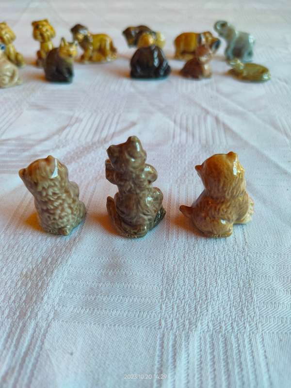 Nice large lot of vintage Wade Whimsies ornaments.