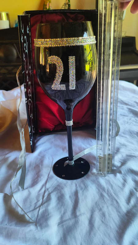 Beautiful high-end 21 birthday gift - hand painted glassware by Tallulah