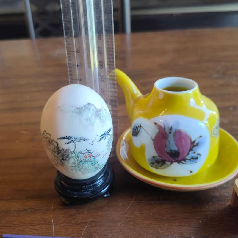 Oriental lot - includes miniature Arita teapot set, hand painted egg shell and more.