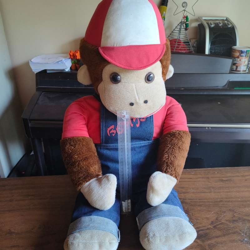 Huge stuffed ape - Benji - looks like Curious George