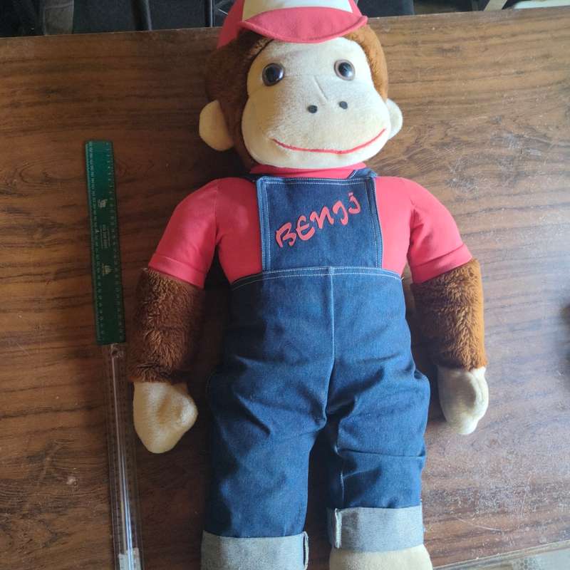 Huge stuffed ape - Benji - looks like Curious George
