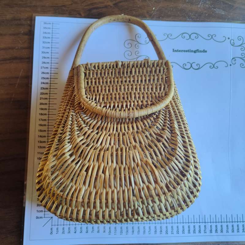 Vintage hippie style wicker bag