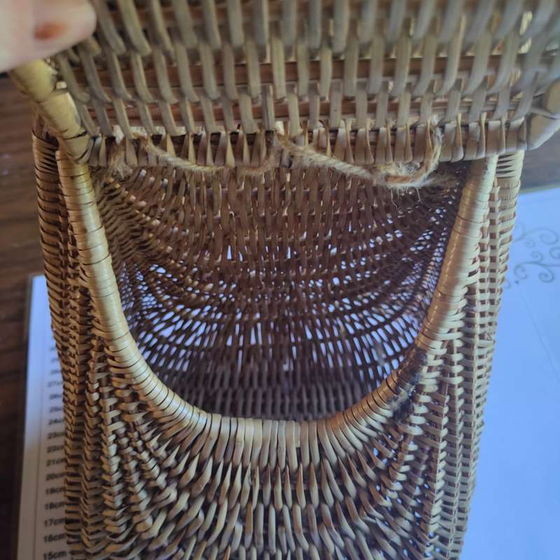 Vintage hippie style wicker bag