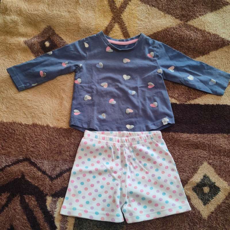 Baby girl 6-12 months long sleeve top and short