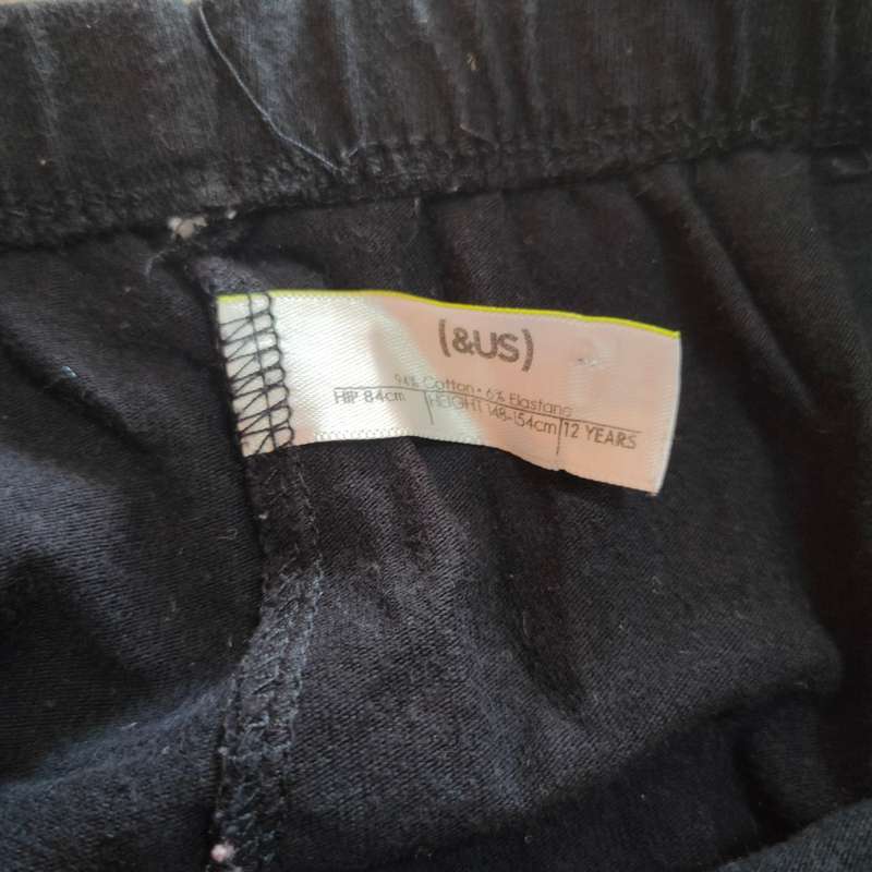 Girls black leggings size 12 years