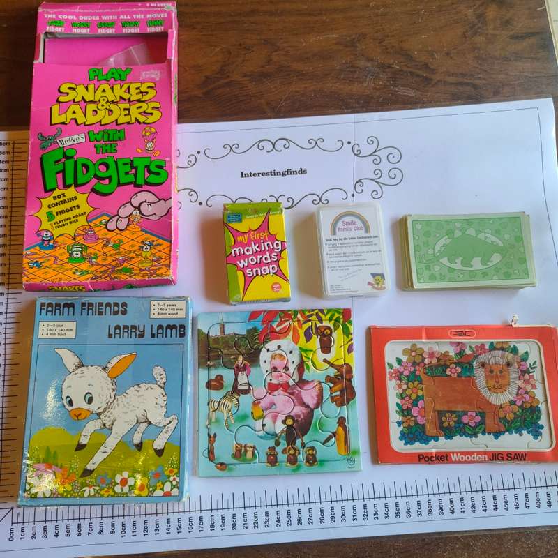 Big lot of toddler puzzles, card games and a board game
