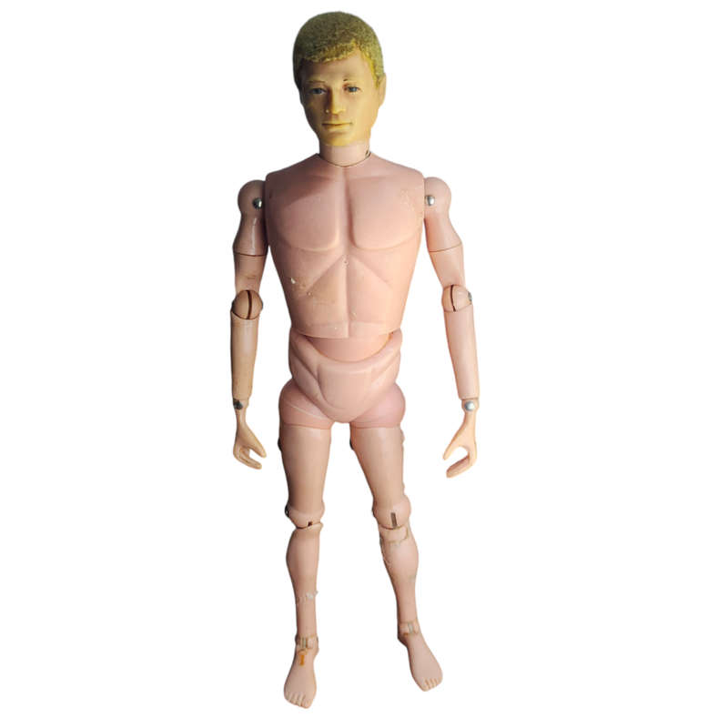 Rare! Vintage 1964 Palitoy Action man figure with flocked hair.