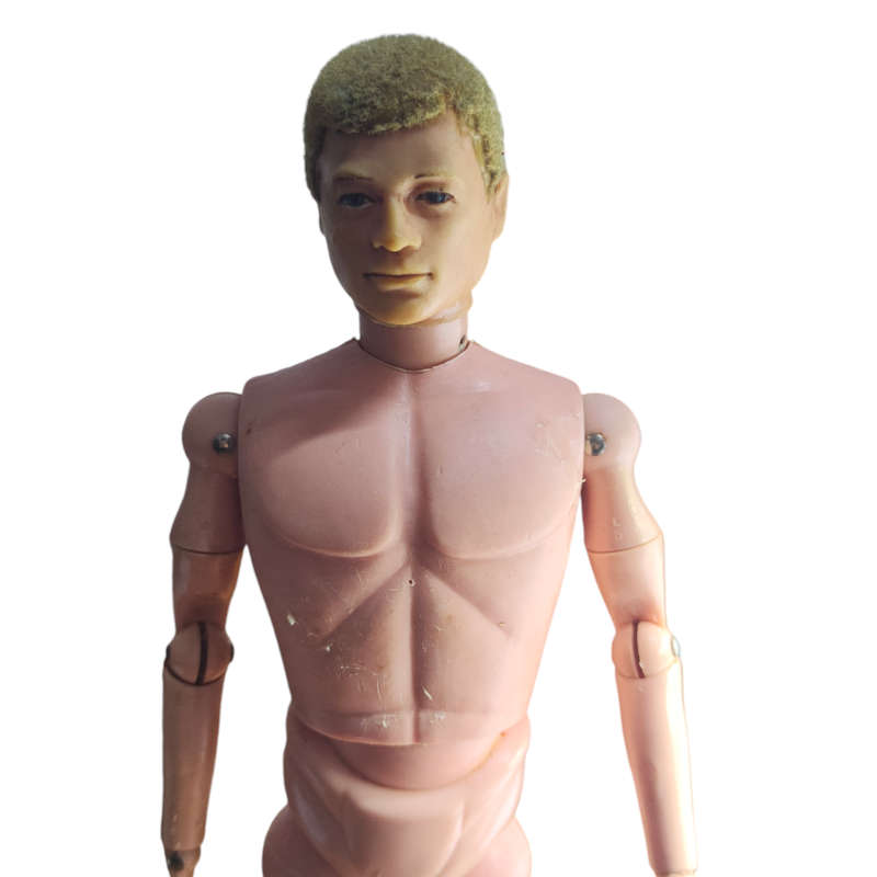 Rare! Vintage 1964 Palitoy Action man figure with flocked hair.