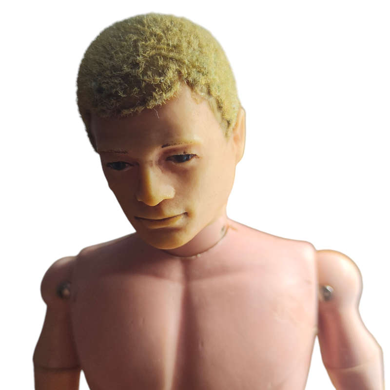 Rare! Vintage 1964 Palitoy Action man figure with flocked hair.