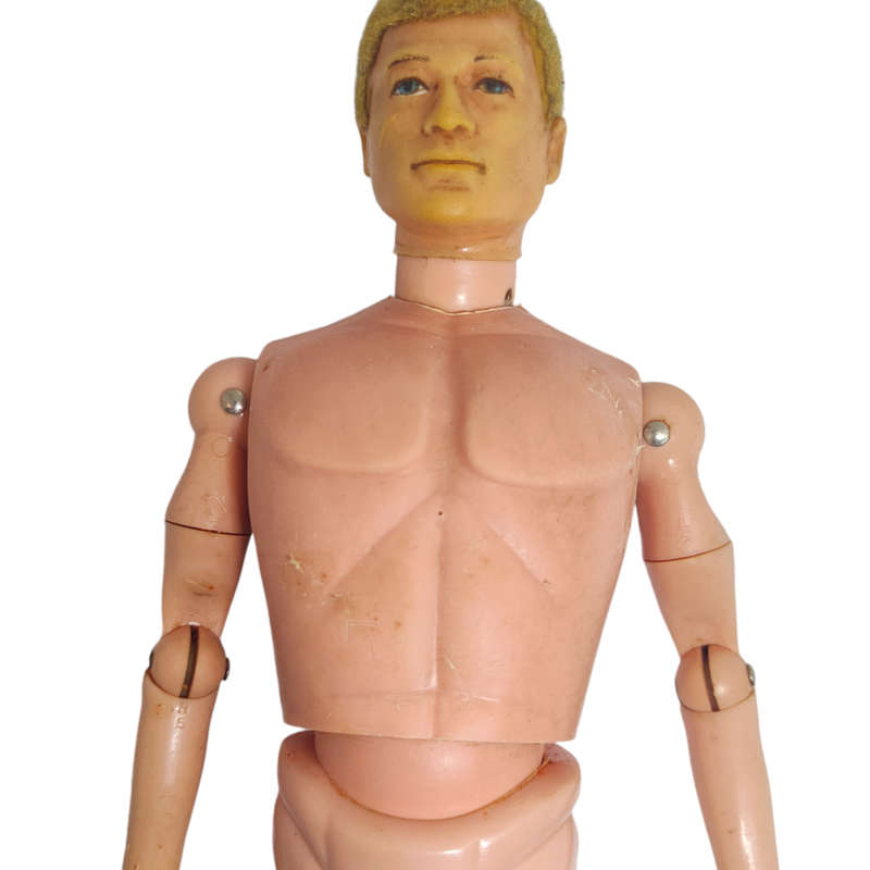 Rare! Vintage 1964 Palitoy Action man figure with flocked hair.