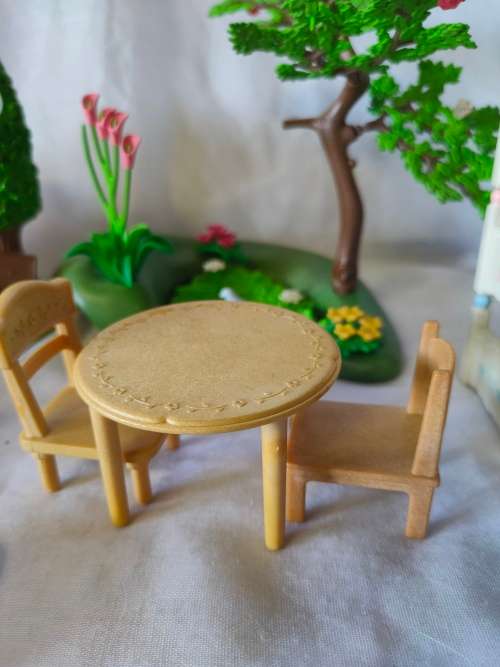 Big lot of original Sylvanian families furniture and outside playset