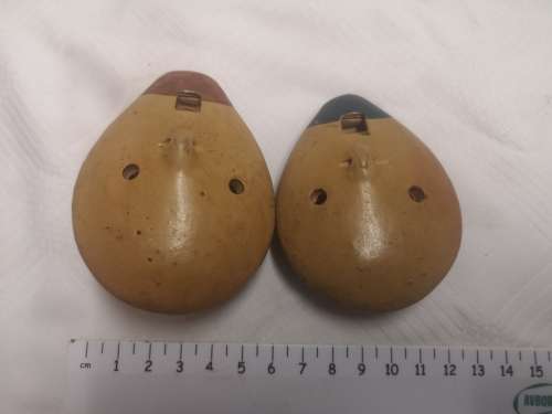 Two handpainted Ocarina whistles.