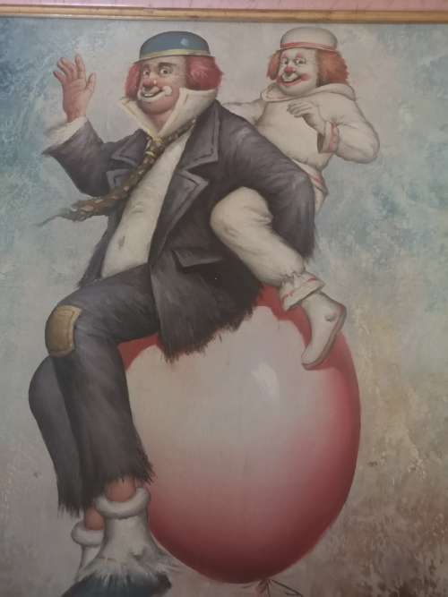 Mark down!! Original W Moninet clown painting