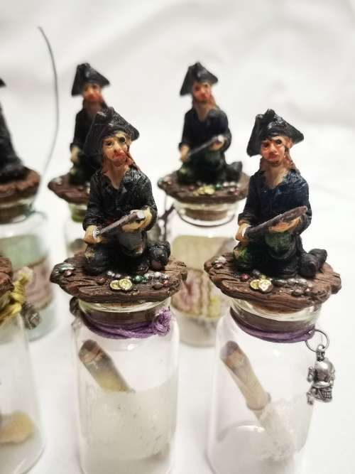 Treasure map bottle guarded by a pirate - bid per bottle