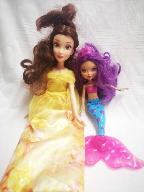 On R1 auction! Disney's Princess Belle and mini Gem Mermaid by Mattel.