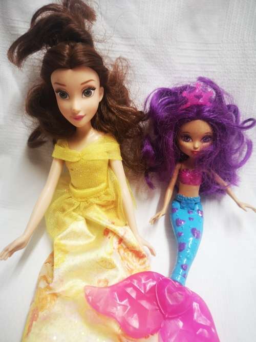 On R1 auction! Disney's Princess Belle and mini Gem Mermaid by Mattel.