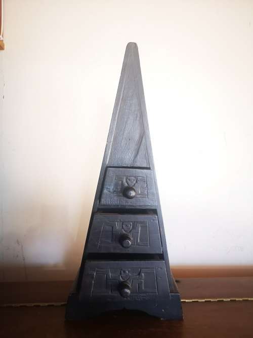 Vintage African three drawer pyramid cabinet - in great condition