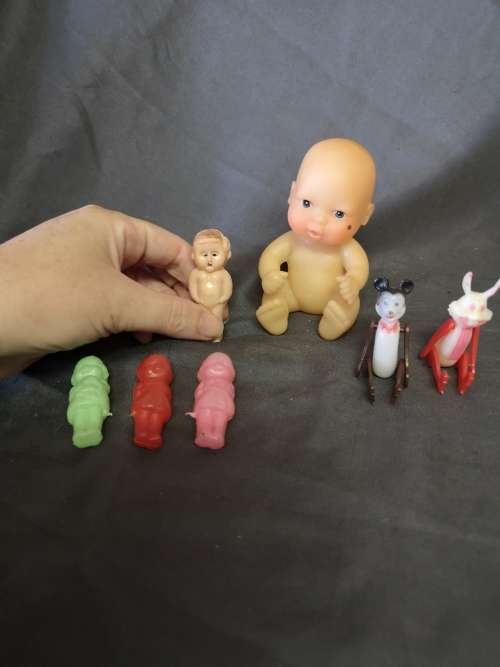 Beautiful lot of vintage toy babies - includes a tiny celluloid sleep eyes baby
