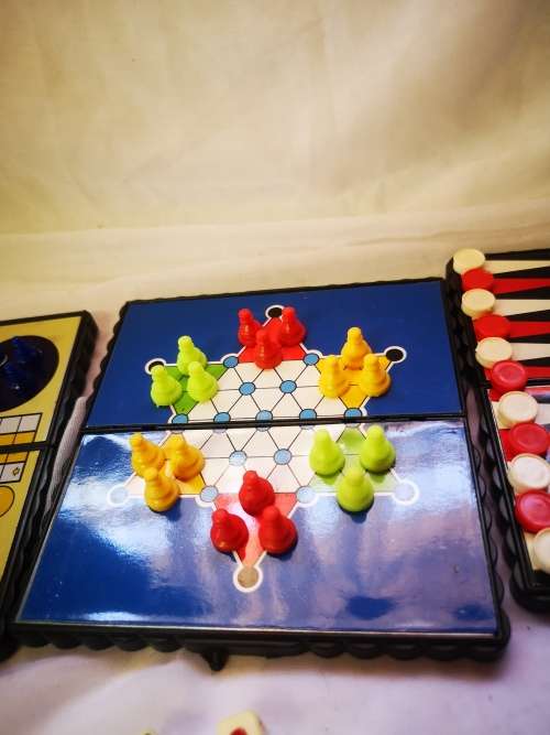 3 travel size magnetic games