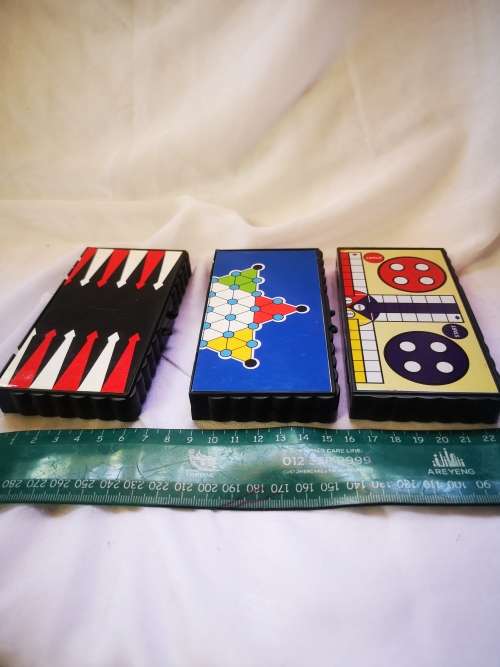 3 travel size magnetic games
