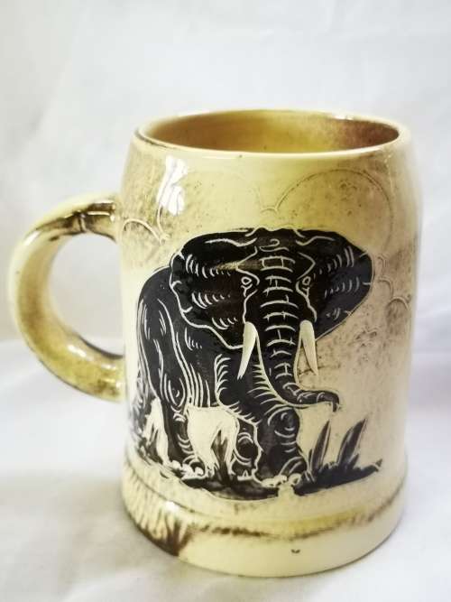 A stunning Kruger Park elephant mug - hand painted