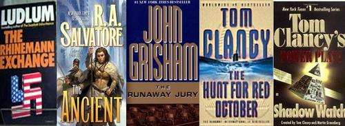 Best Selling Thriller Lot of 6 books Including Wilbur Smith,Ludlum, Grisham, 2xClancy and Salvatore!