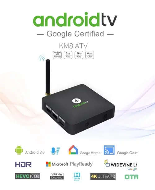 Mecool KM8 Android 8.0 TV Box (2GB RAM/16GB ROM)** With Voice Control Remote