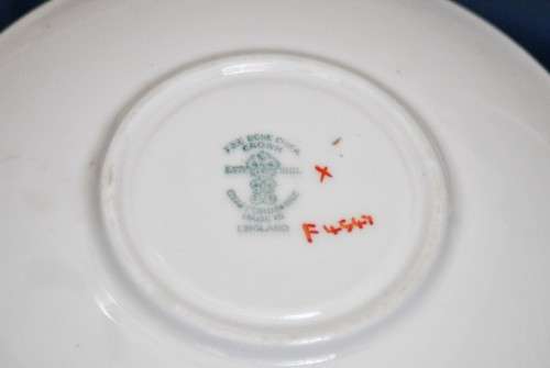 Crown Staffordshire Hand Painted Tea Trio Milk, sugar and teapot