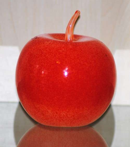Art Glass Orange Apple Ornament/ Paperweight