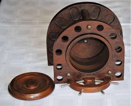 Vintage Nautical Theme Imbua Pipe Stand with Tobacco Jar