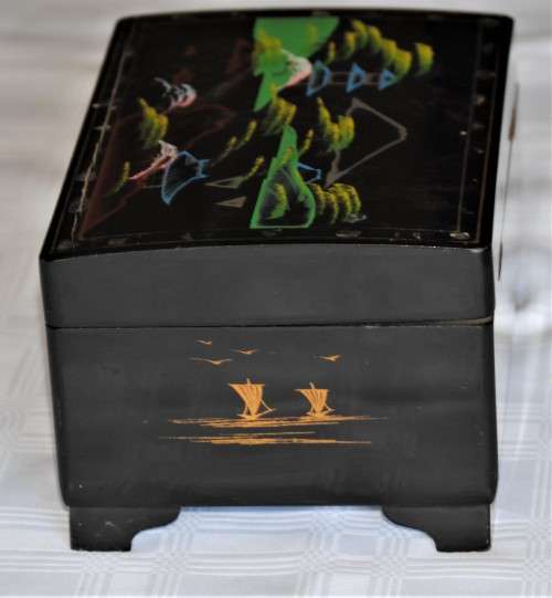 Vintage Lacquered Musical Jewellery Box