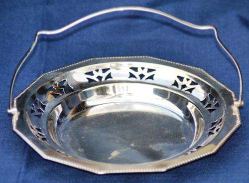 Silver plated dish with handle
