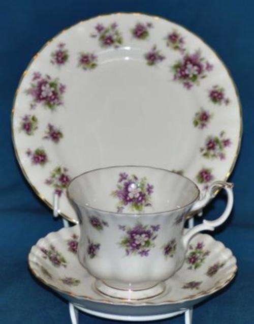 Royal Albert Sweet Violet tea trio
