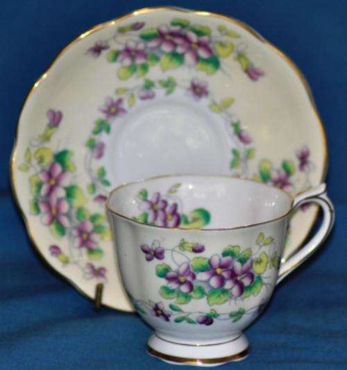 Royal Albert "Sweet Violets" tea duo
