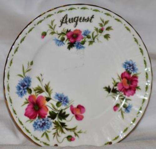 Royal Albert Flowers of the month August tea side plate