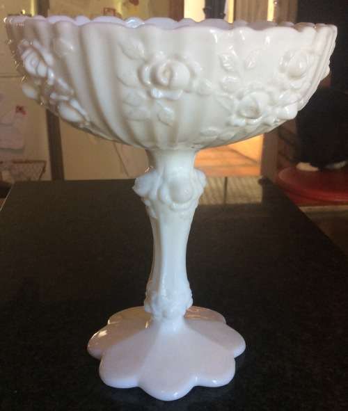 Vintage Fenton Milk Glass Bowl on Stand