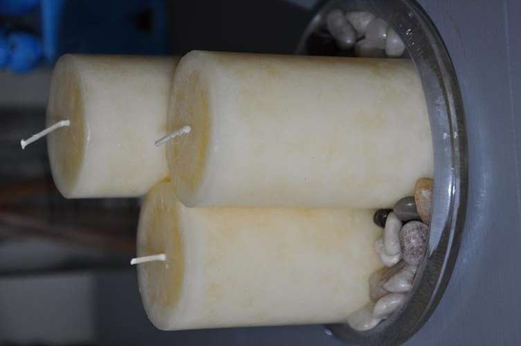 3 Candle Holder with Stone detail